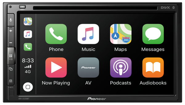Pioneer AVH-Z5250BT : Double-DIN DVD Multimedia AV Receiver with 6.8″ WVGA Touchscreen Display, Apple CarPla