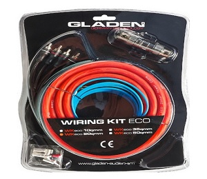 GLADEN WIRING KIT ECO : پک کامل نصب ( RCA سیم برق مثبت +هولدر فیوز+سیم برق منفی+سیم پاور کنترل)